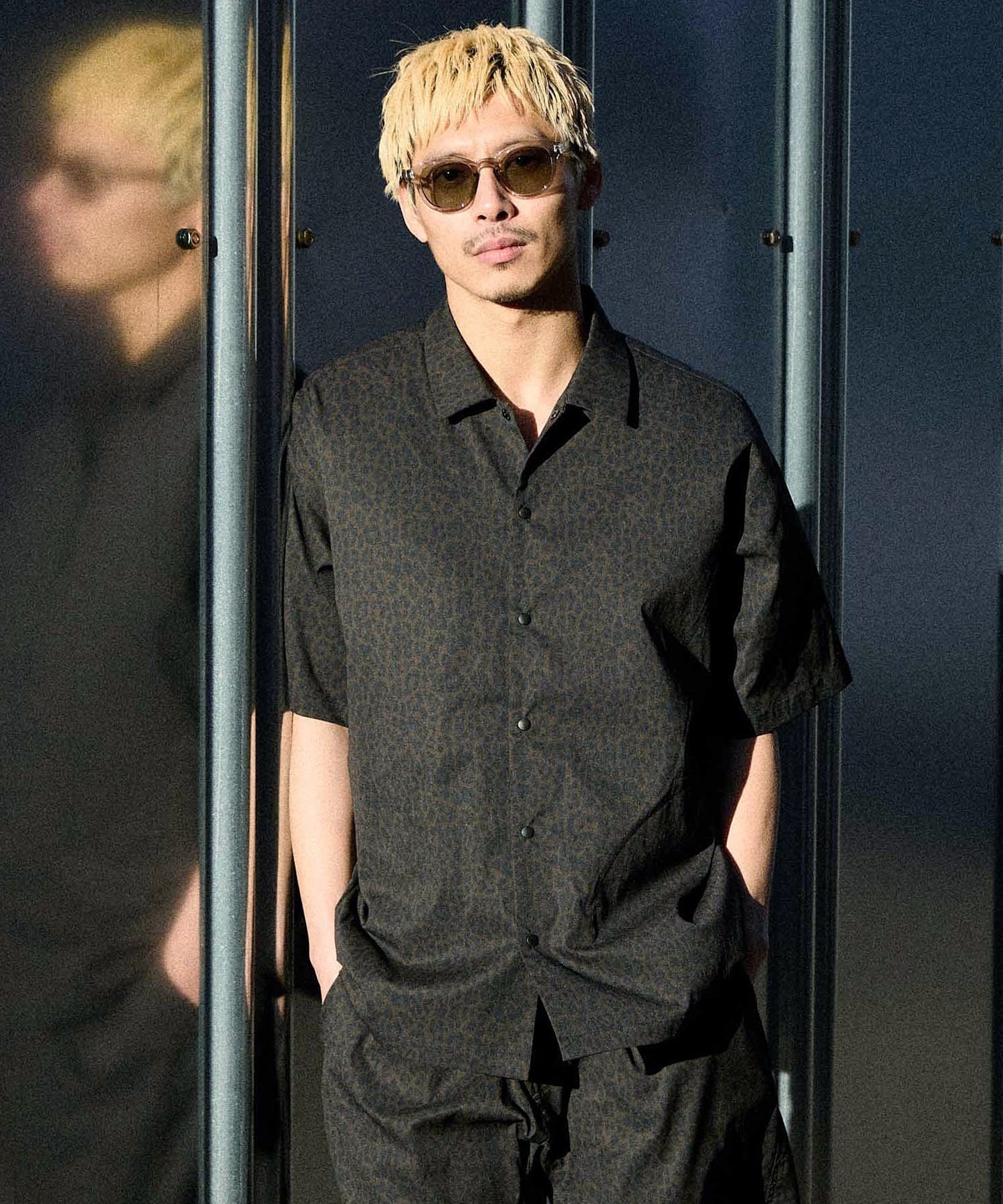 DEAR LAUREL ディアローレル 半袖 シャツ メンズ セットアップ対応 SHORE TECH SS SHIRT DL26S-2402(BLK-M)