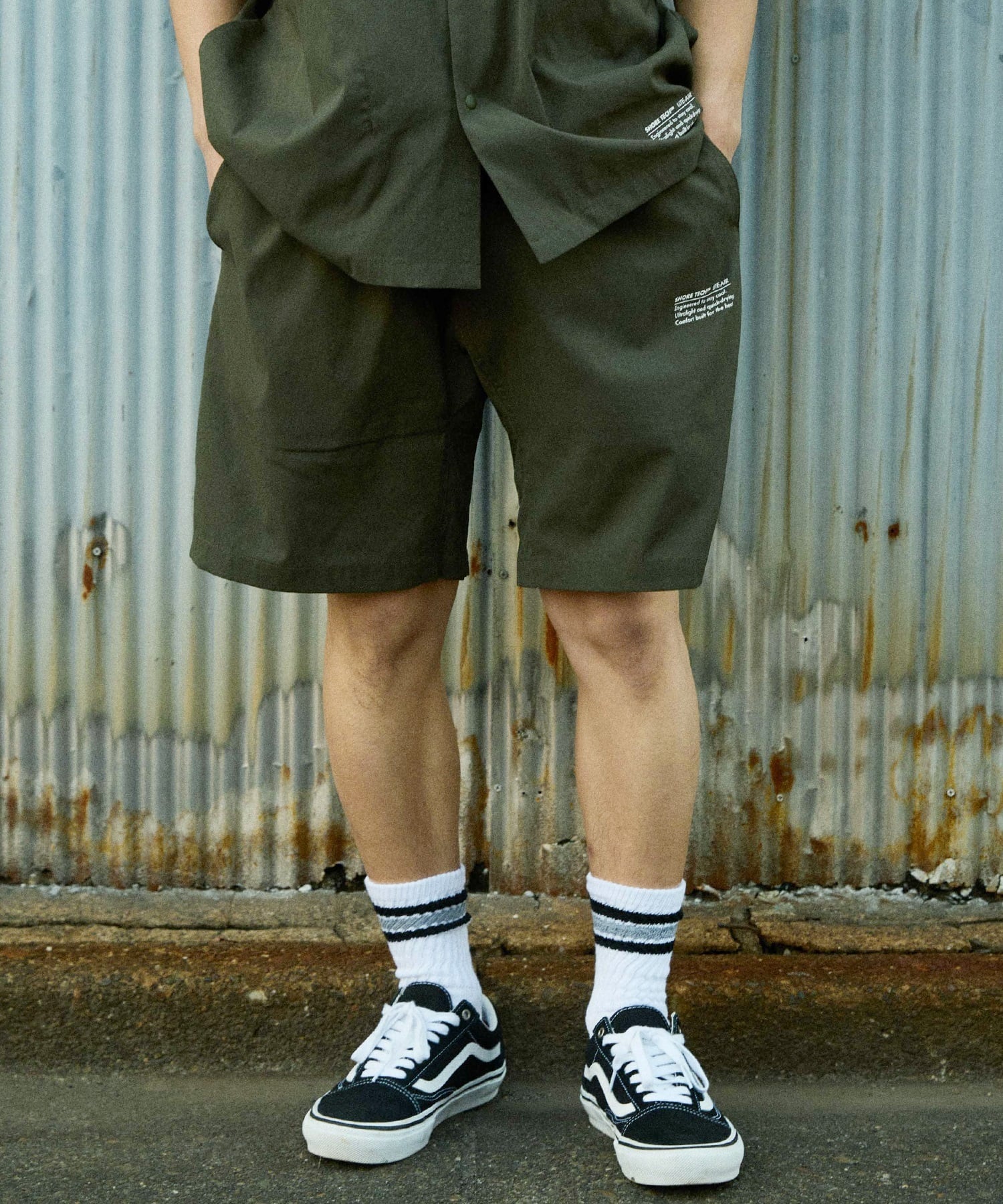 DEAR LAUREL ディアローレル ショーツ ハーフパンツ メンズ セットアップ対応 SHORE TECH SHORTS DL26S-3301(BLK-M)
