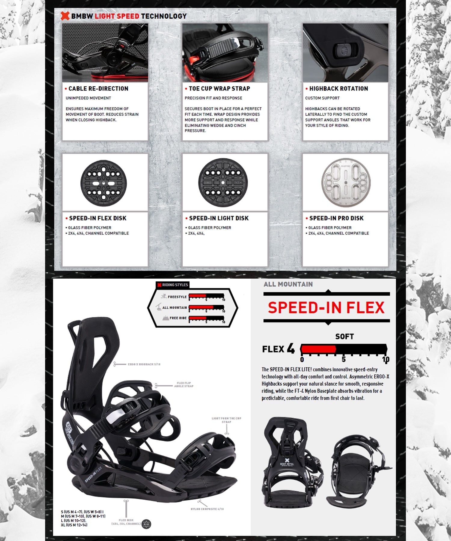 BENTMETAL ベントメタル スピードインフレックス SPEED-IN FLEX スノーボード バインディング ビンディング リアエントリー ユニセックス 26-27 早期購入(BLACK-S)